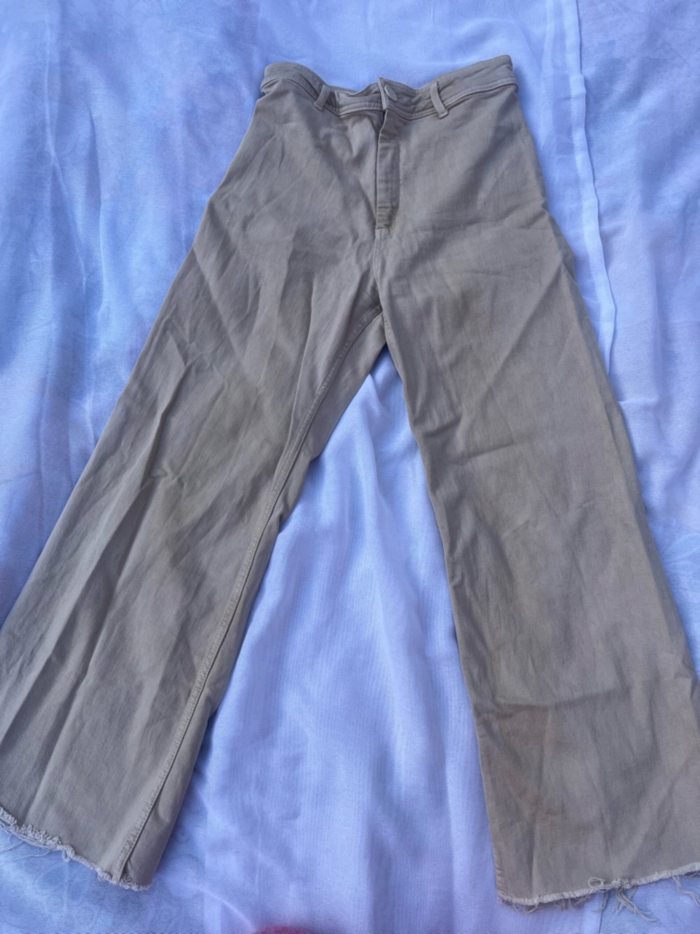 Tan Straight-Leg Pants